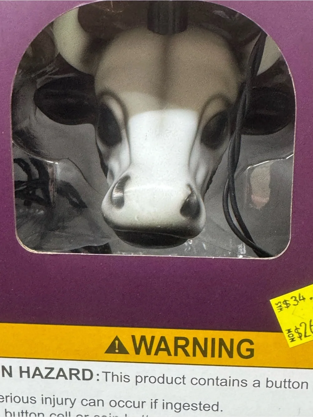 Halloween Cow Skull String Lights — White Cow Design batter operated